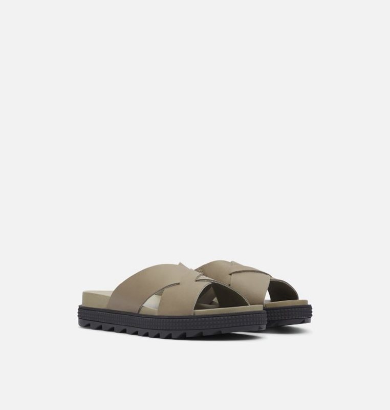 Womens Slides Olive - Sorel Roaming™ Criss Cross - 623049-FMZ